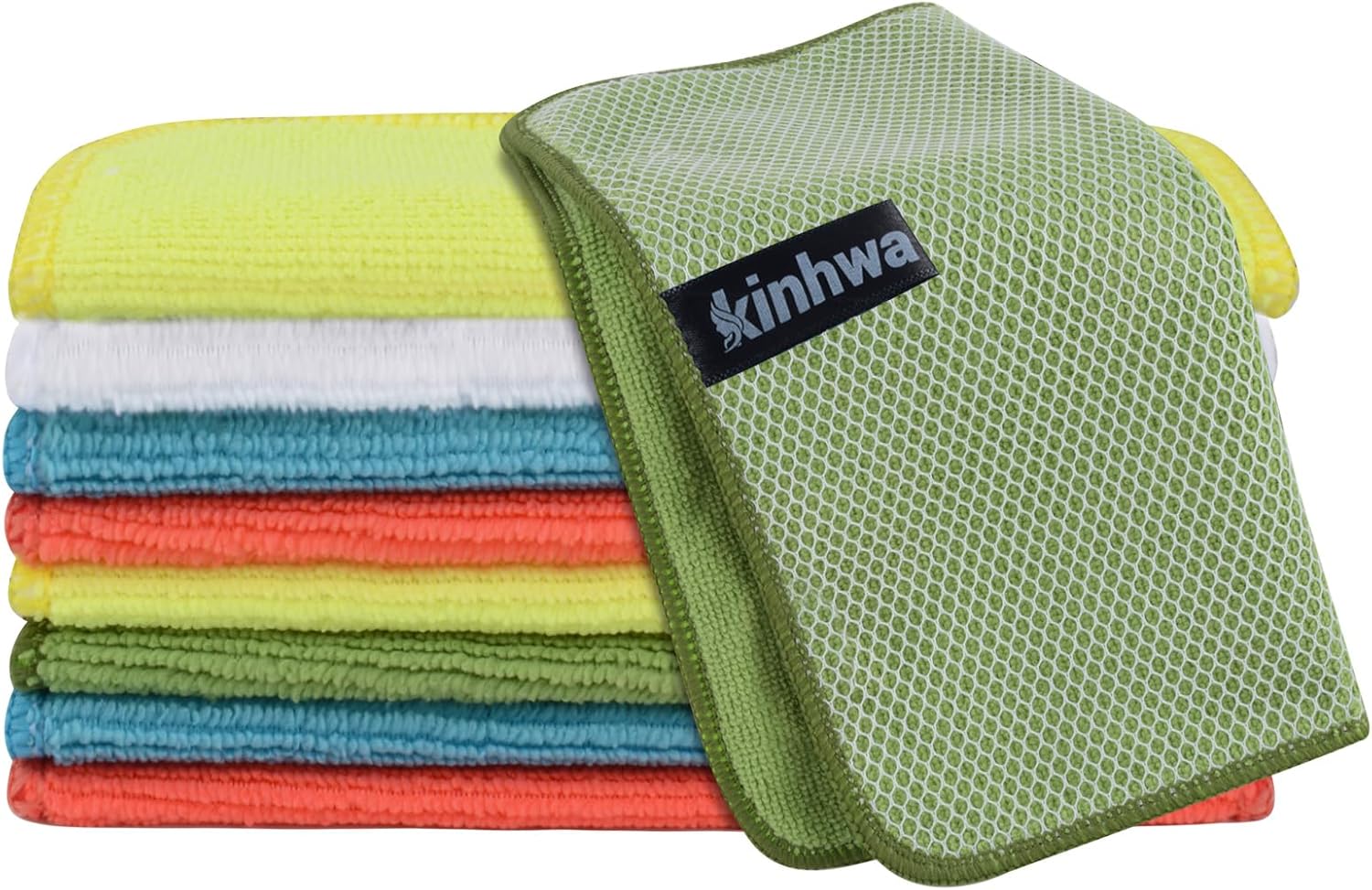 KinHwa Kitchen Washcloths for Dishes Absorbent Microfiber Dish Cloths Quick Dry Dish Rags with Poly