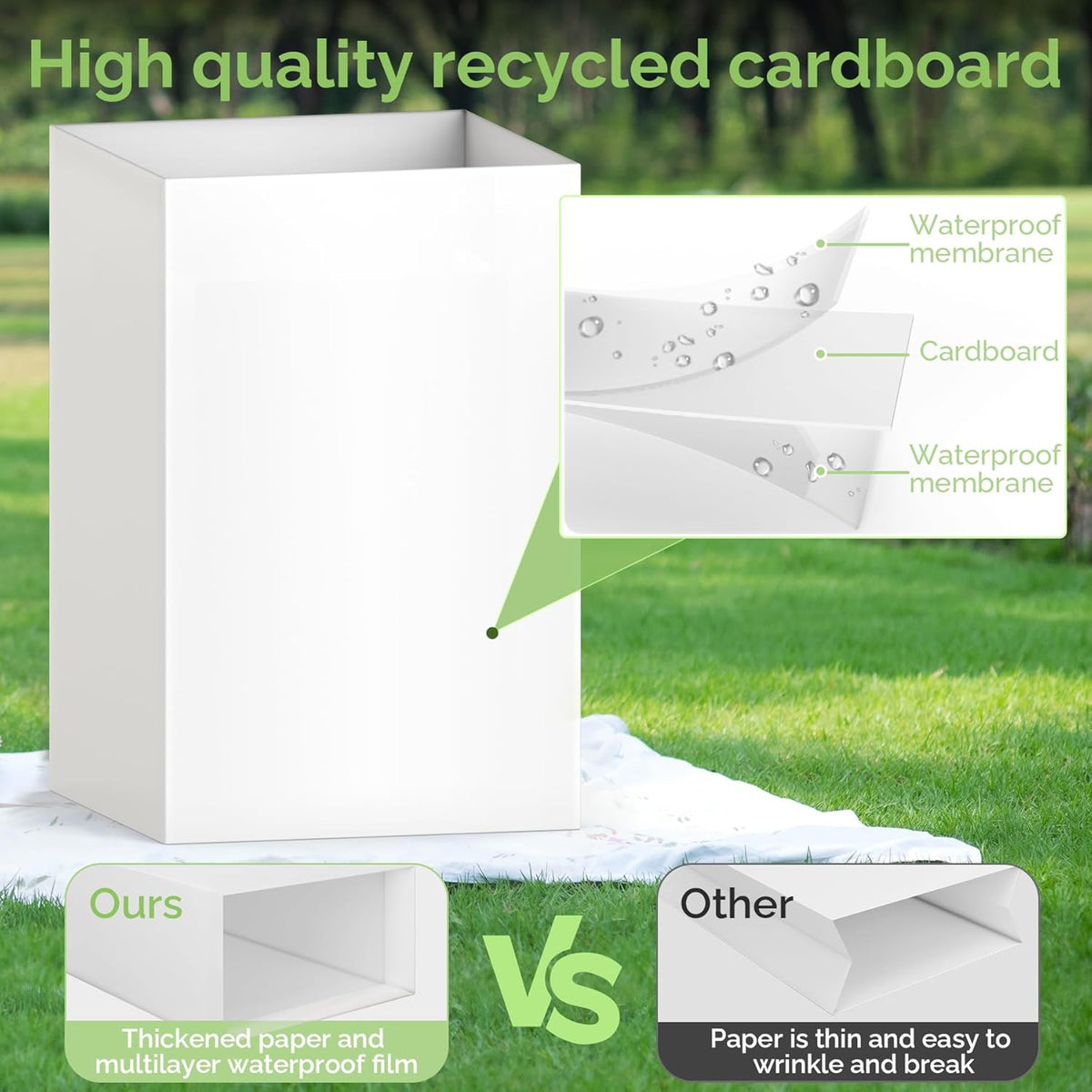 4 Pack Extra Large Disposable Trash Cans, Reusable Portable Garbage Can, 30 Gallon (30" H x 14" W x