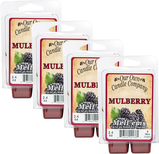 Our Own Candle Company Premium Wax Melt, Mulberry Scent, Handmade in The USA, 24 Cubes (4 Pack