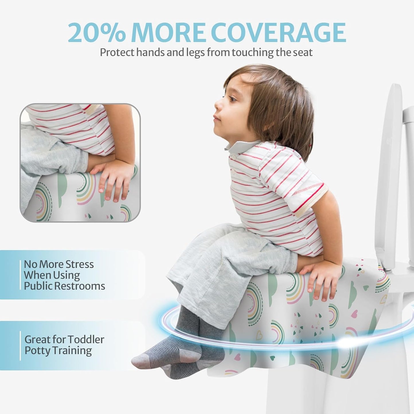 Blissful Diary 20 Pcs Toilet Seat Covers Disposable for Toddlers & Adults, Extra Large Waterproof