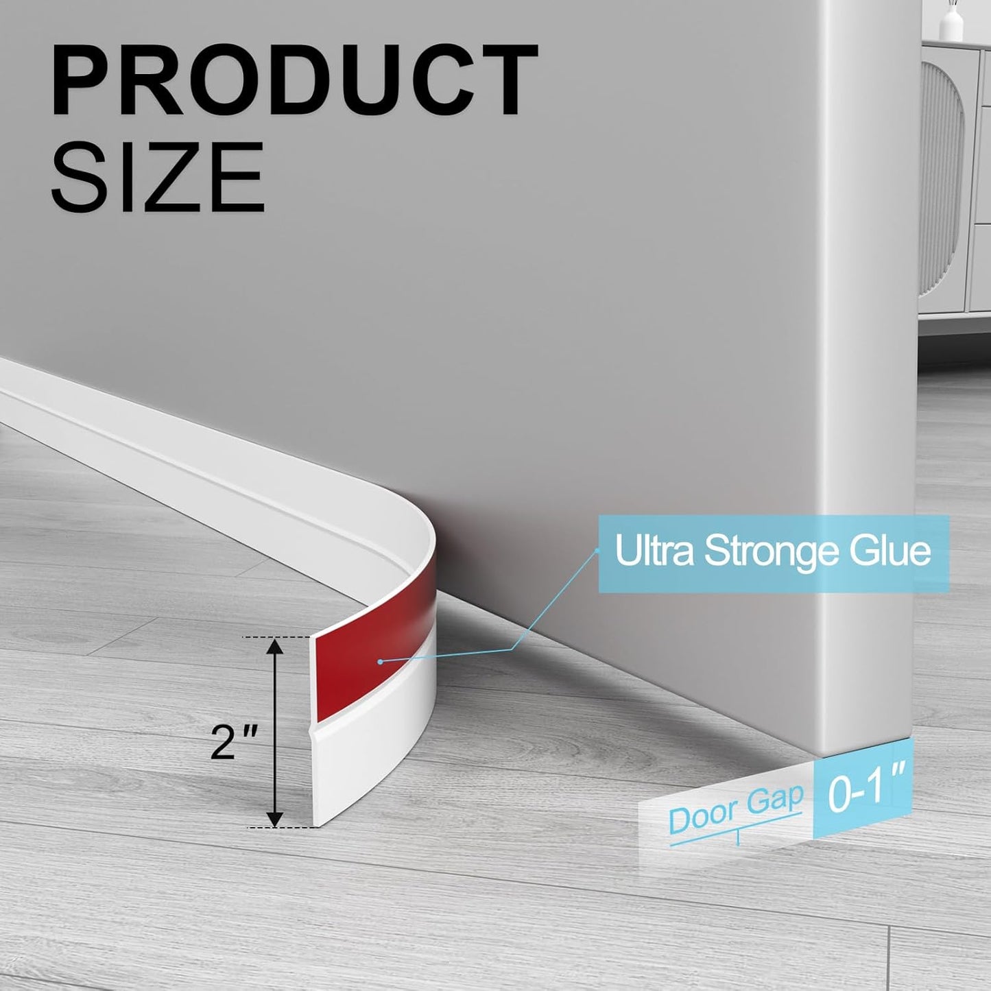 Heavy-Duty 20 ft x 2 in Weather Stripping, Door Draft Stopper Silicone Seal Strip for House and