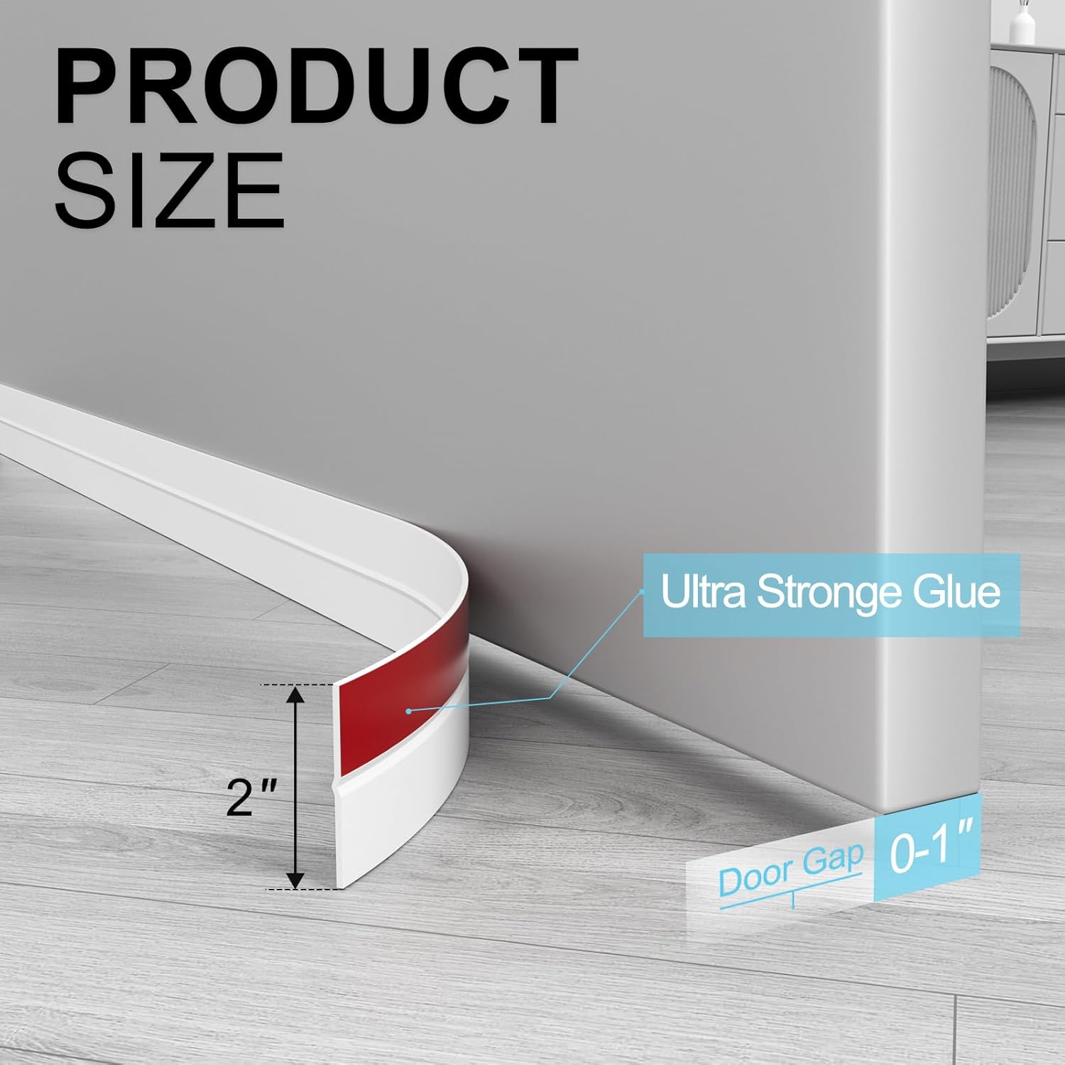 Heavy-Duty 20 ft x 2 in Weather Stripping, Door Draft Stopper Silicone Seal Strip for House and