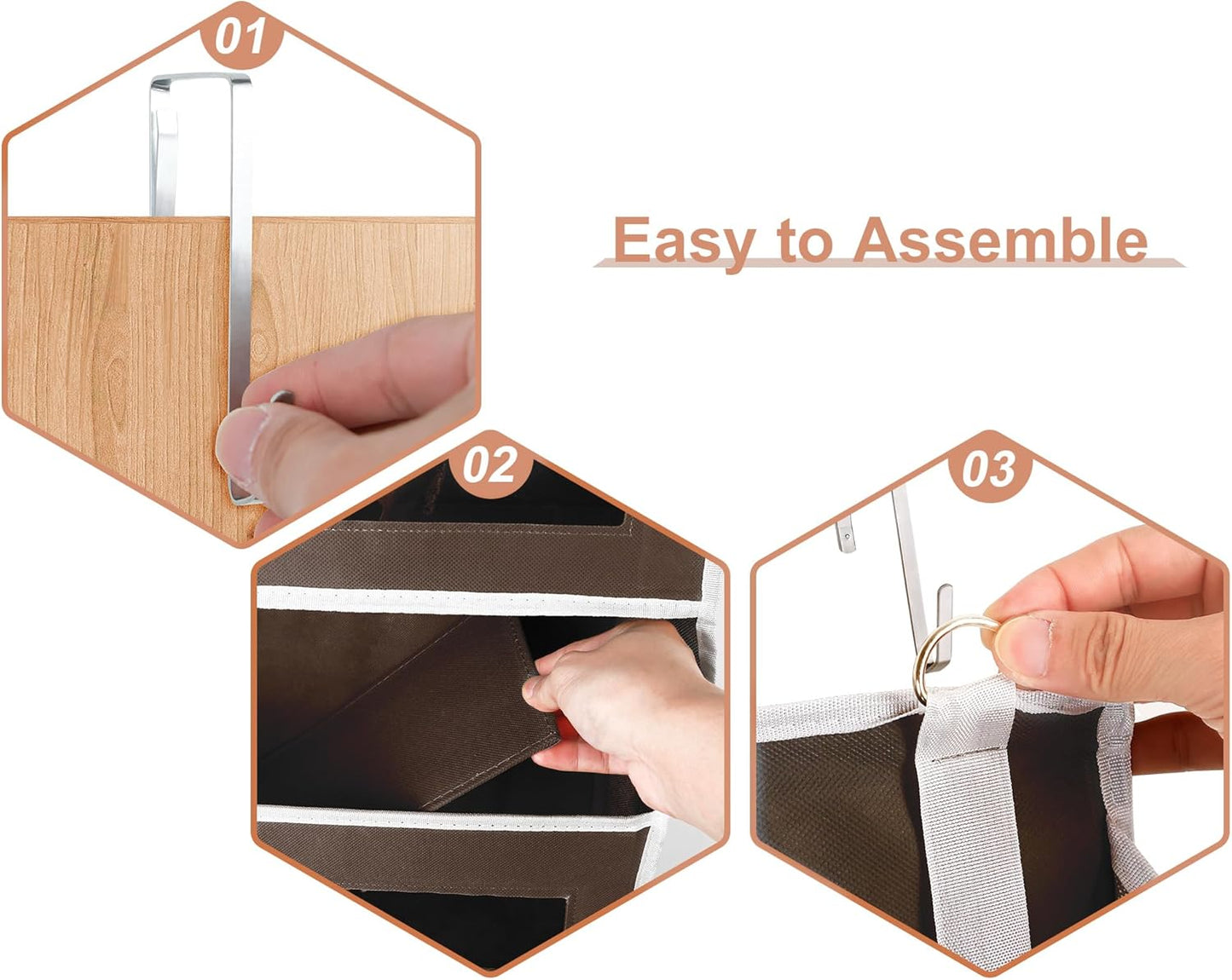 5-Tier Over The Door Storage Organizer with 10 Side Mesh Pockets, 48 lbs Load Capacity, 3 Hooks