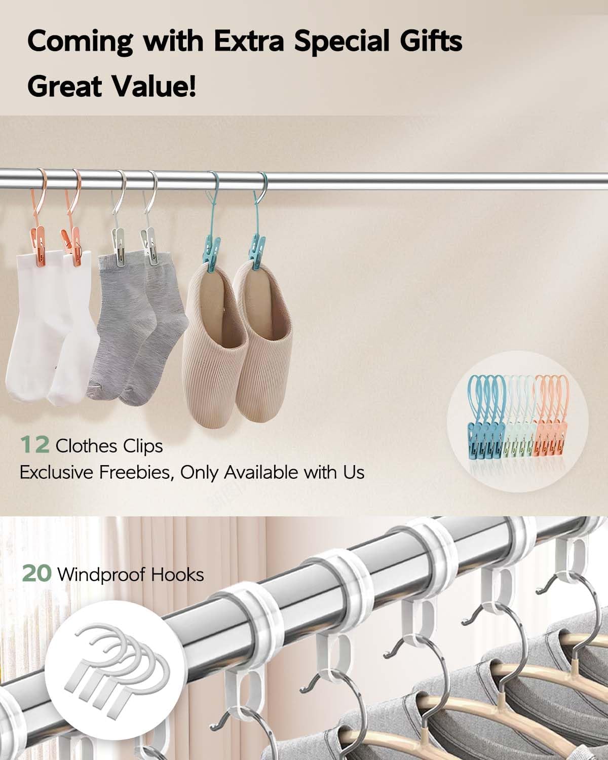 Clothes Drying Rack 63 Inches Folding Indoor Outdoor, Drying Rack Clothing Collapsible, Foldable