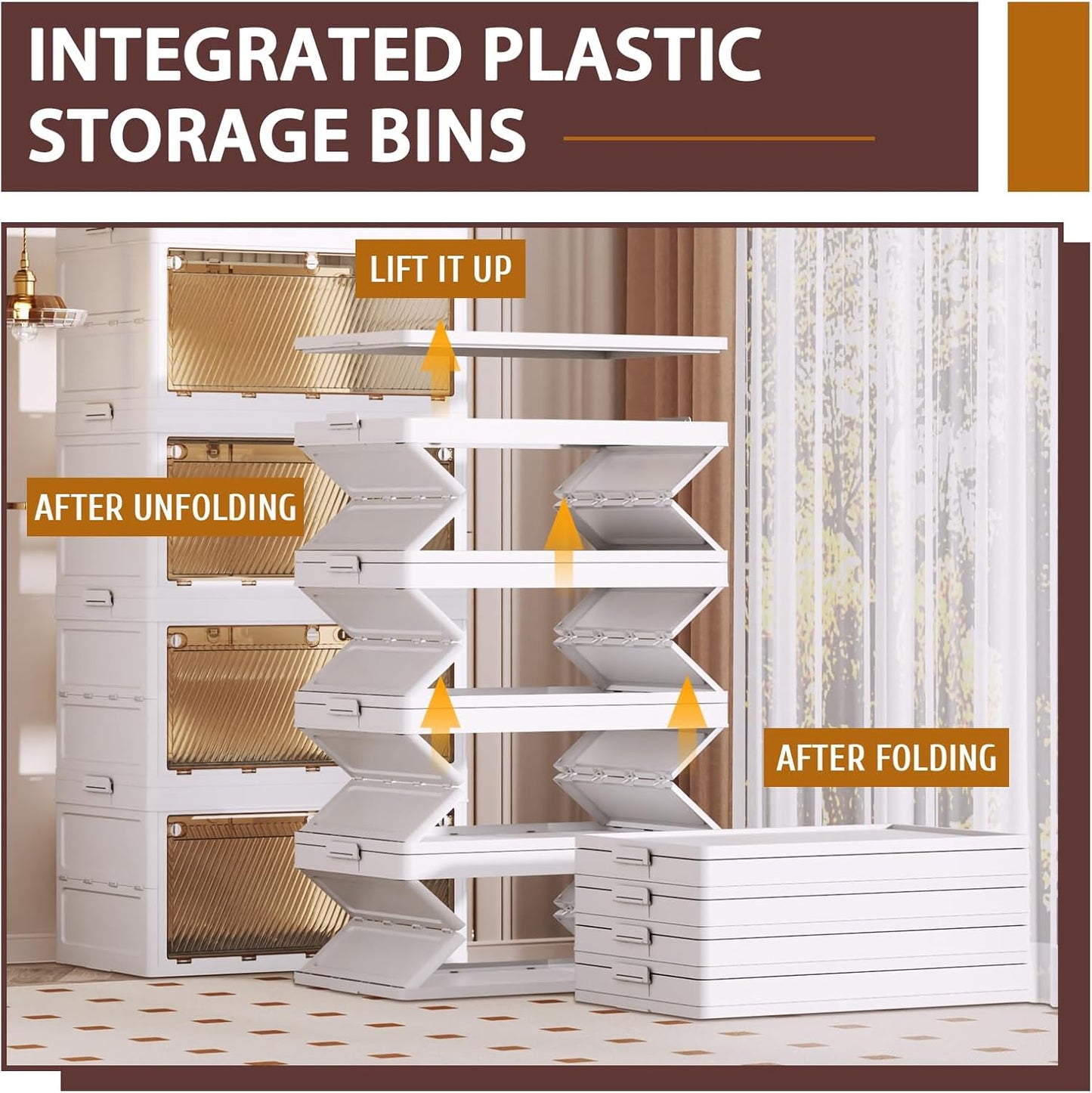 QudraKast 5-Tier Stackable Plastic Storage Bins - 23QT Stackable Storage Bins - Closet Organization