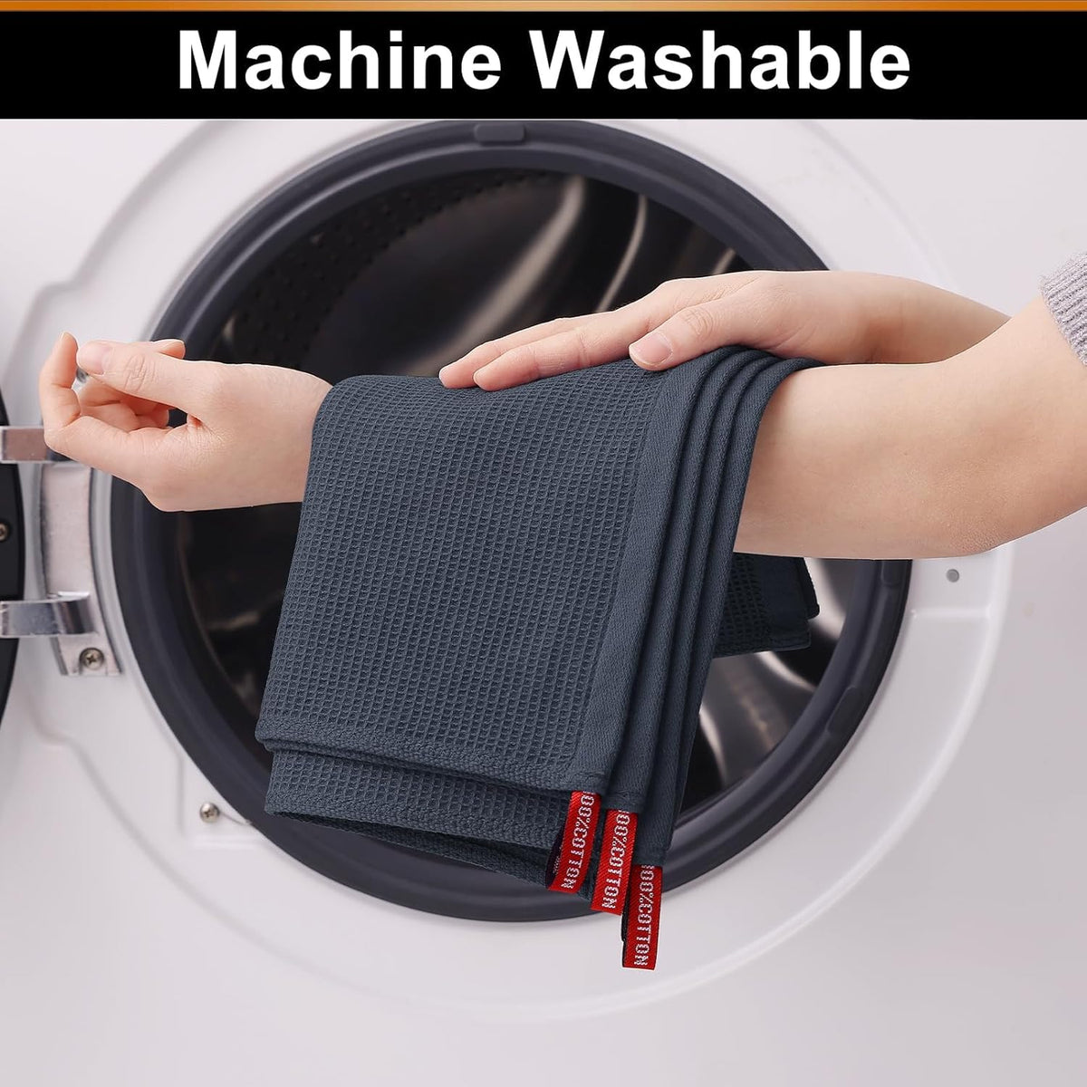 Homaxy 100% Cotton Waffle Weave Dish Cloths - 12 Pack Soft and Absorbent Dish Towels - 12 x 12