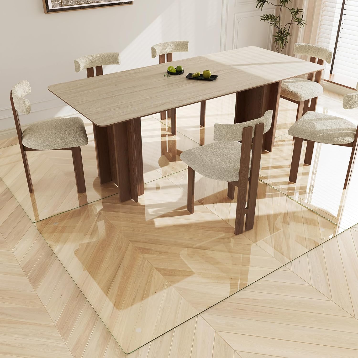 Koonmi Tempered Glass Chair Mat 50"x65" - Premium Office Chair Mat for Hardwood Floors & Low-Pile