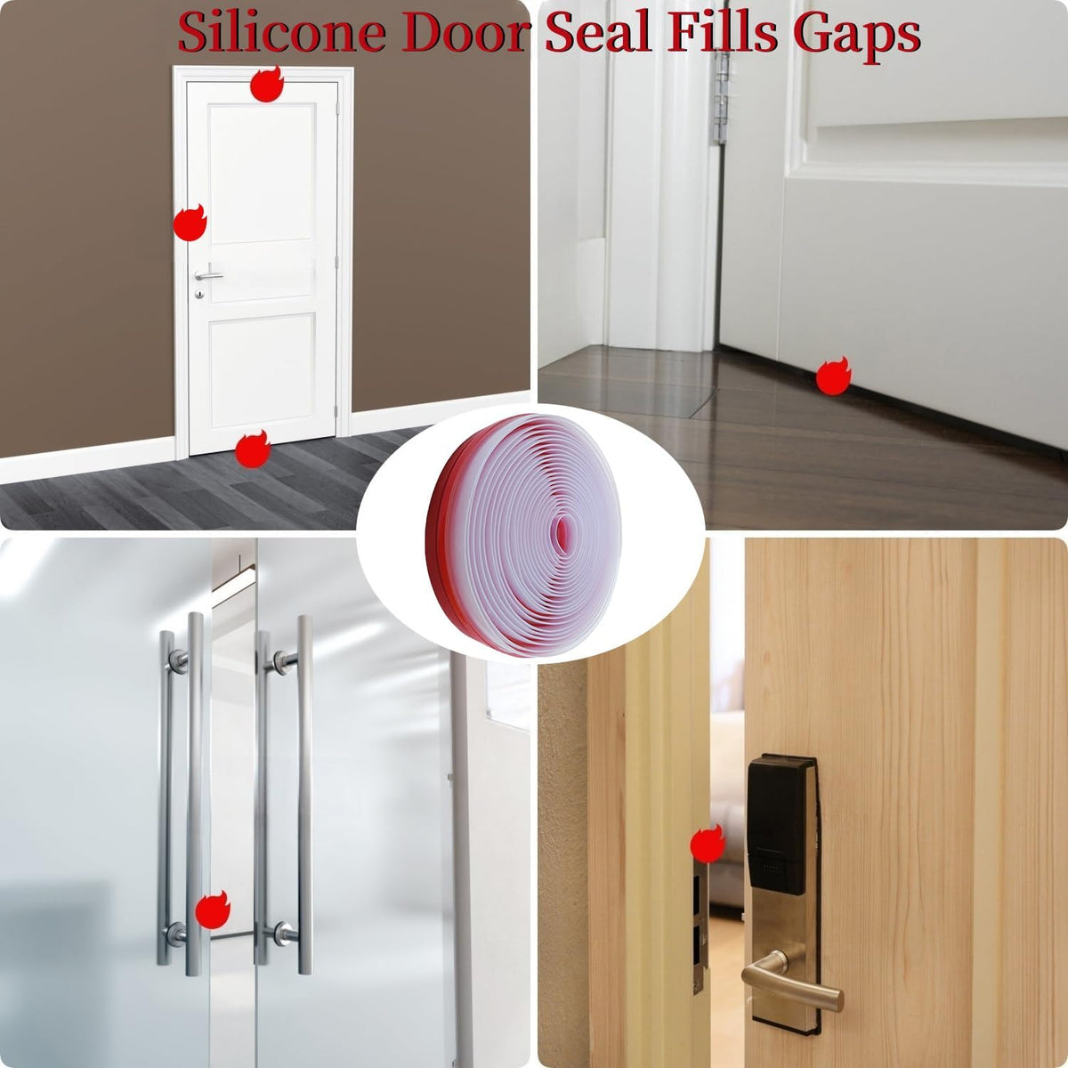T Shape Door Seal Strip for Door & Windows Gaps，Draft Stopper Bottom Sweep Weather Stripping for