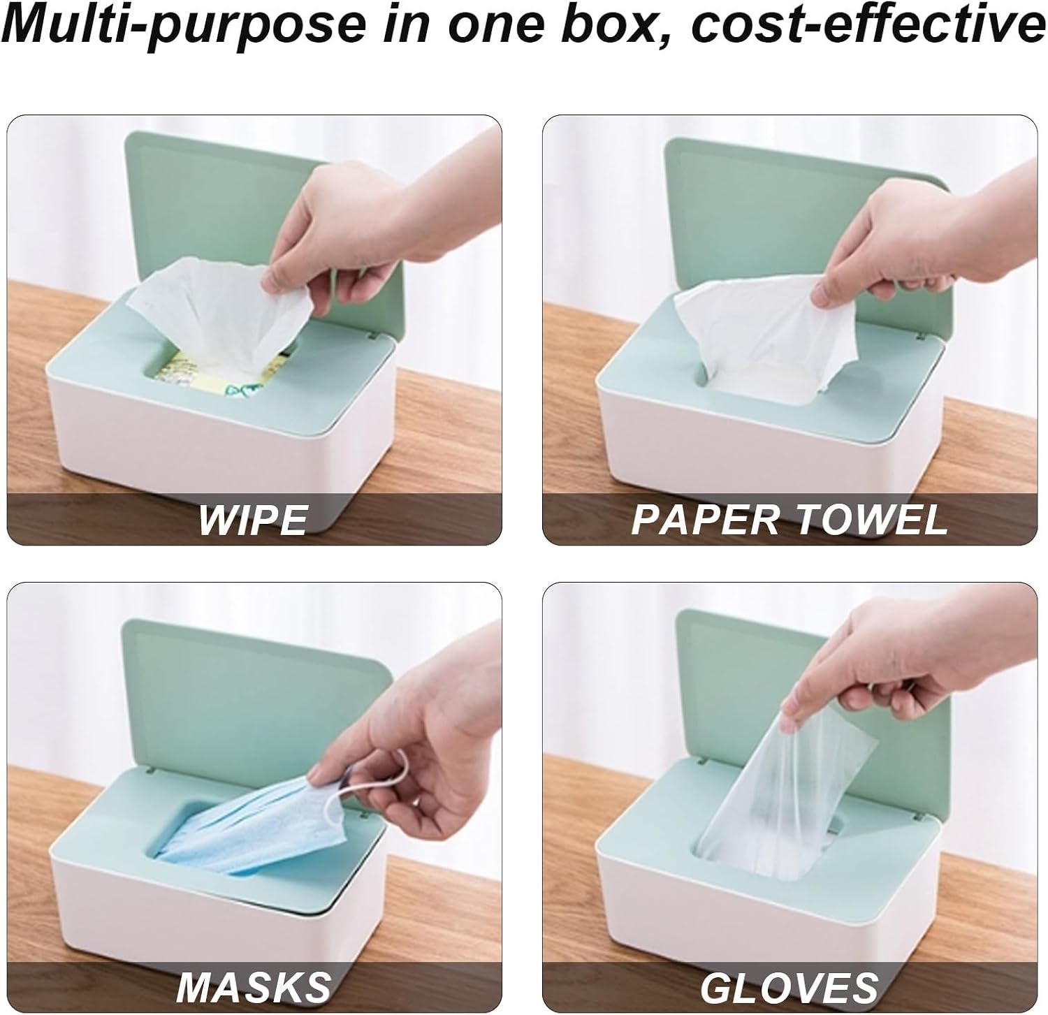 2Pcs Diaper Wipes Dispenser, Refillable Wipe Container, Wipe Container with Sealing Design Lid