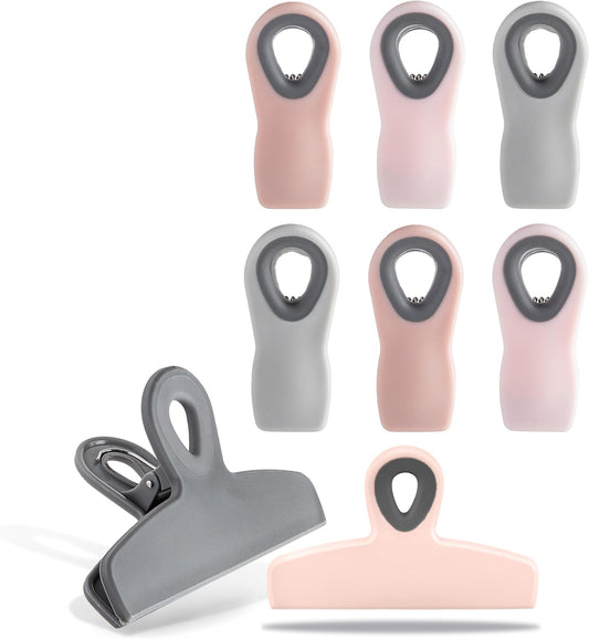 COOK WITH COLOR Bag Clips - Heavy Duty Chip Clip and Refrigerator Magnet Clips for Food Storage