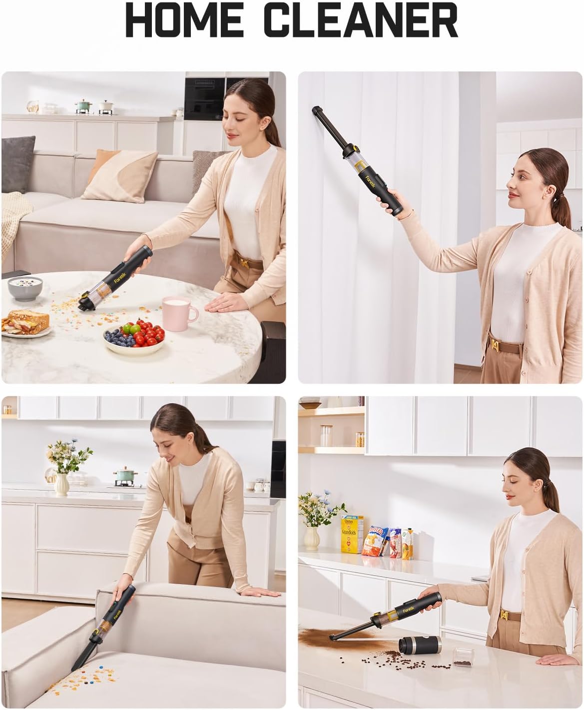 Fanttik Slim V10 Lite Cordless Handheld Vacuum, 0.98lb Lightweight with All-in-One Base Design