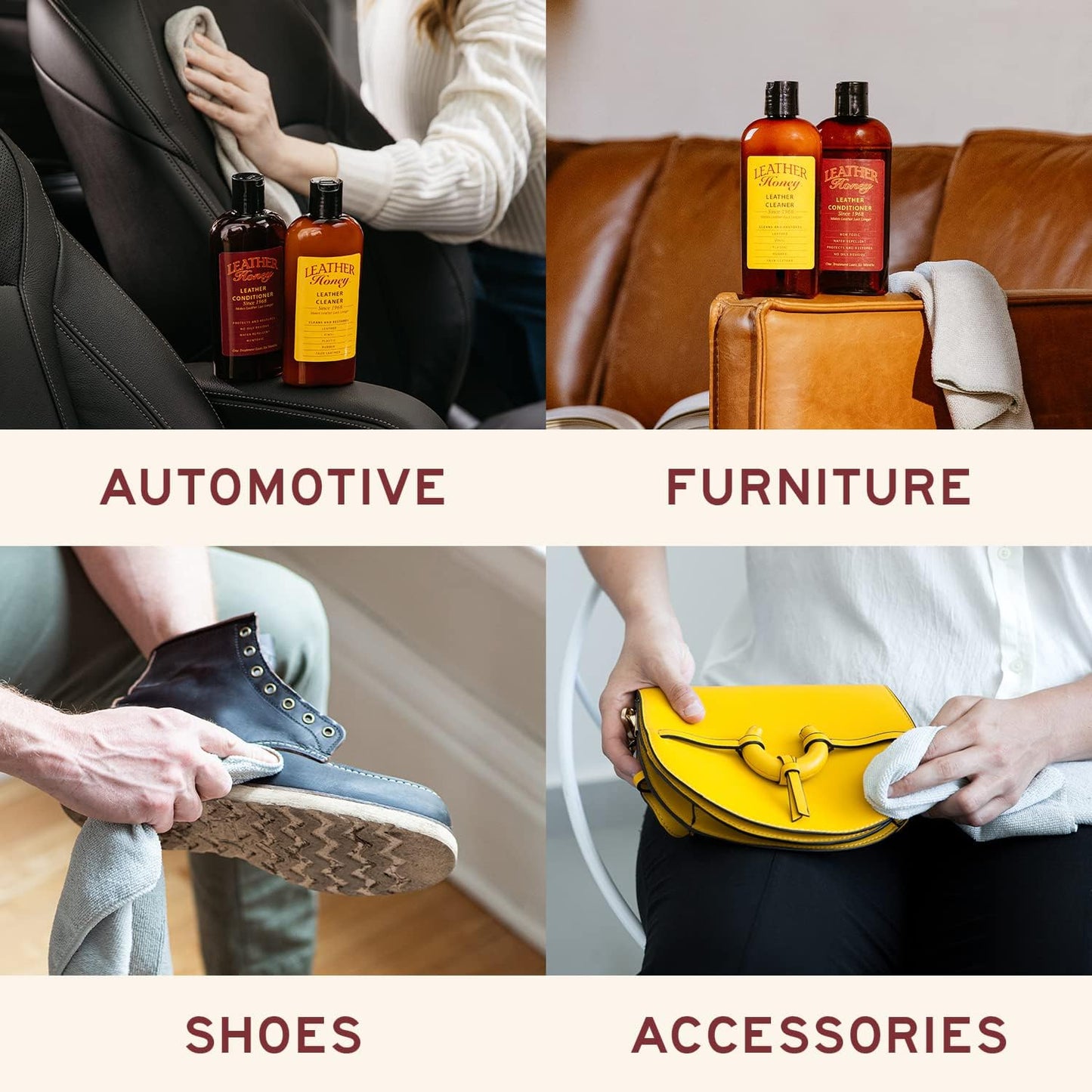Leather Honey Leather Cleaner: Non-Toxic Leather Care Made in the USA Since 1968. Deep Cleans
