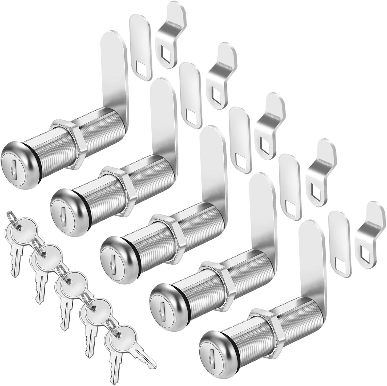 Cabinet Lock with Keys, 2" Extra-Long Cam Locks keyed Alike, Heavy Duty Cabinet Cam Lock Set for
