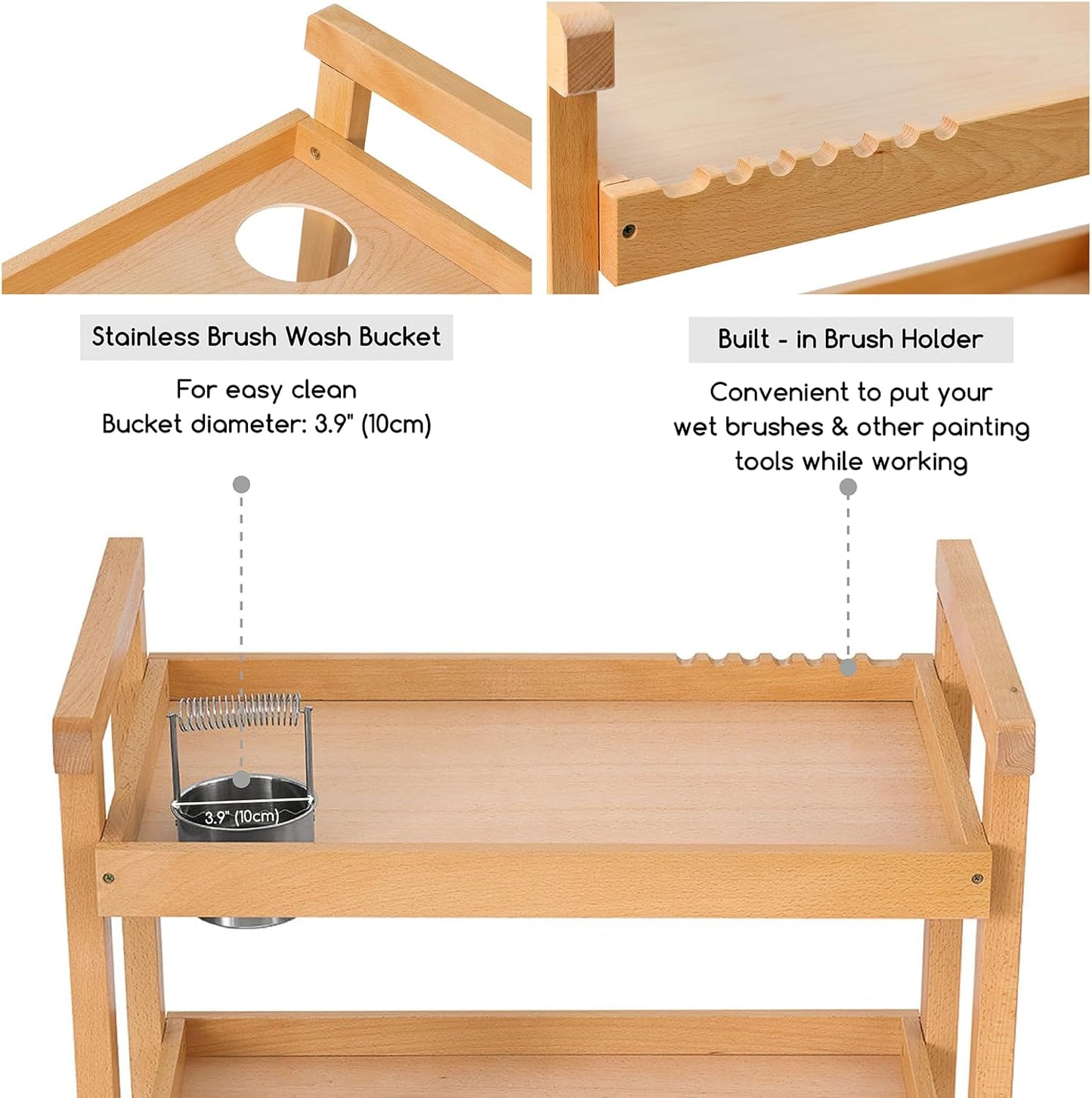 MEEDEN Art Cart Storage Organizer, 3-Tier Rolling Utility Studio Taboret with Caster Wheels