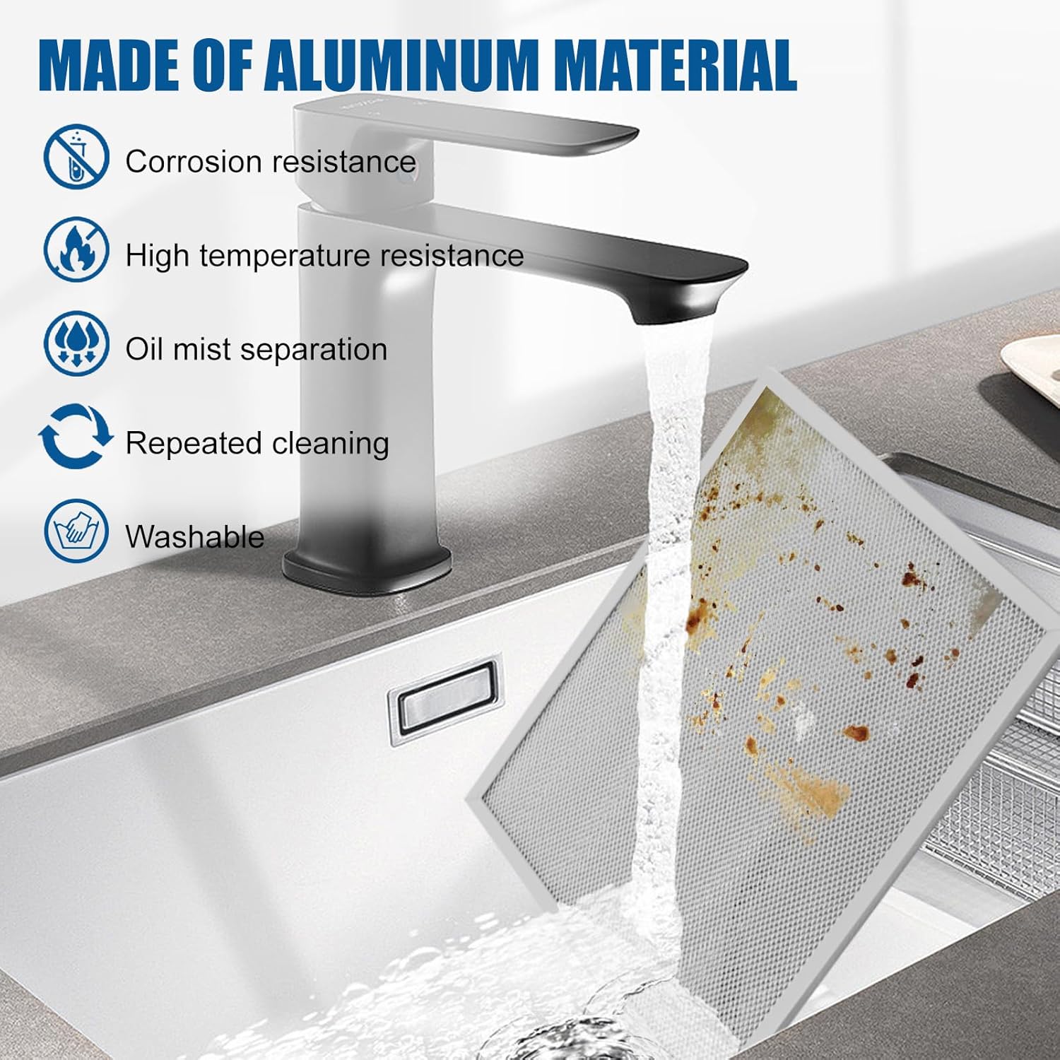 Allure Range Hood Filter Replacement 14.2" x 11.8" BPS1FA30 With 5-Layer Aluminum Mesh Fit for