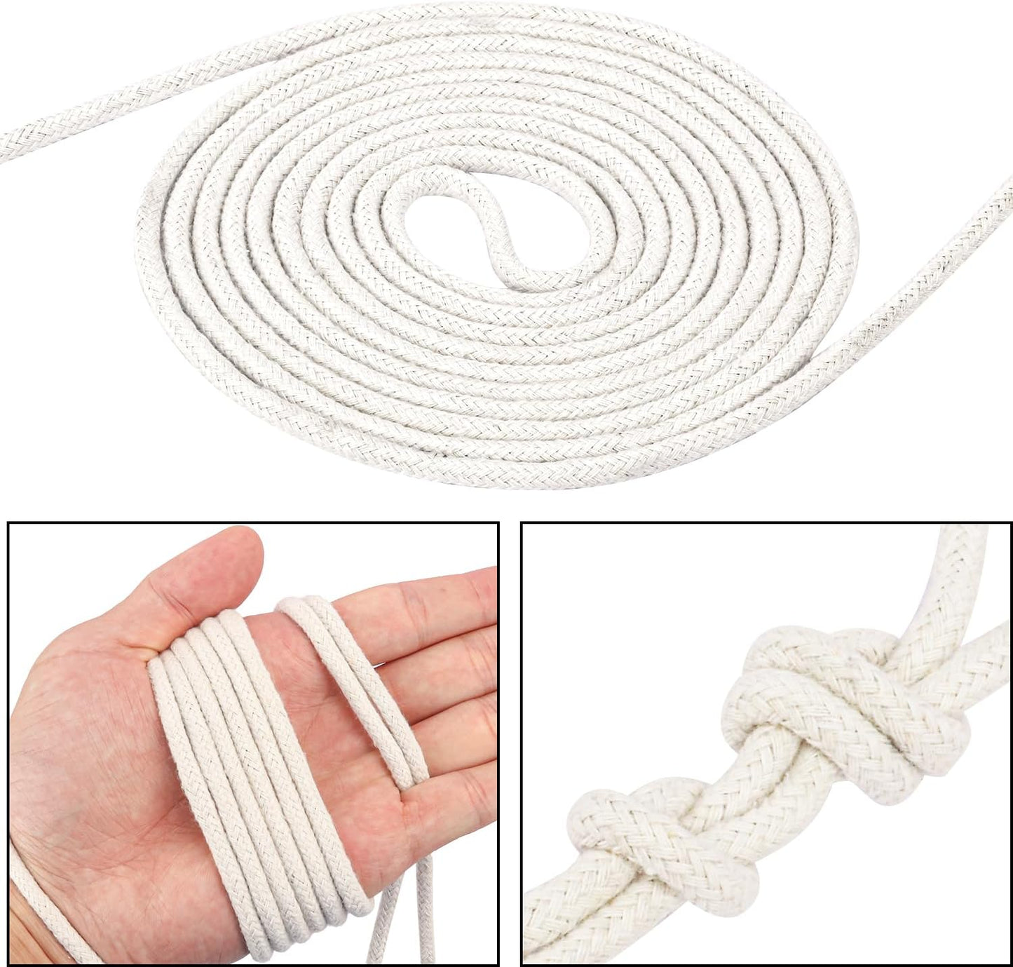 328 Feet Cotton Clothes line Rope-Premium Diameter 7/32 Inch Cotton Rope for Heavy Duty Outdoor