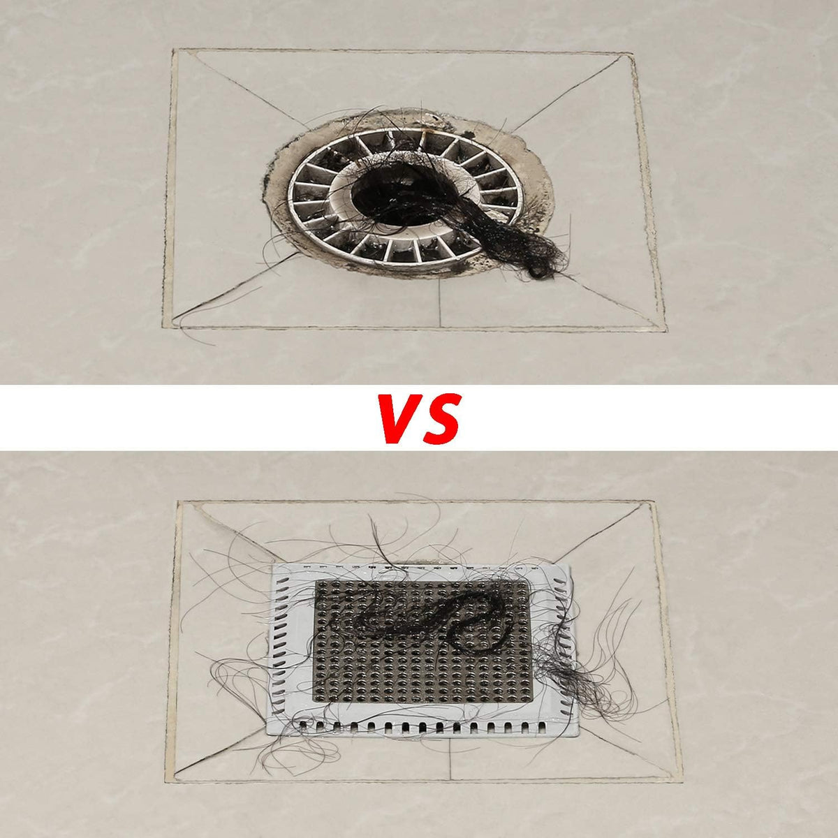Hair Catcher/Drain Strainer/Shower Drain Cover for Bathroom Floor Drain, Stainless Steel and