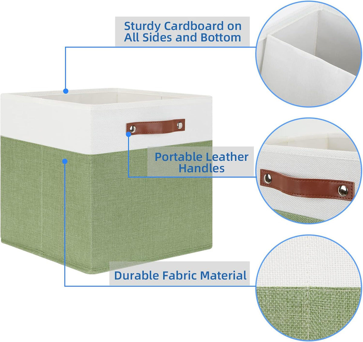 Temary 13 Inch Cube Storage Bin 4 Pack Fabric Storage Cubes Fabric Storage Bin for Shelf, Cube