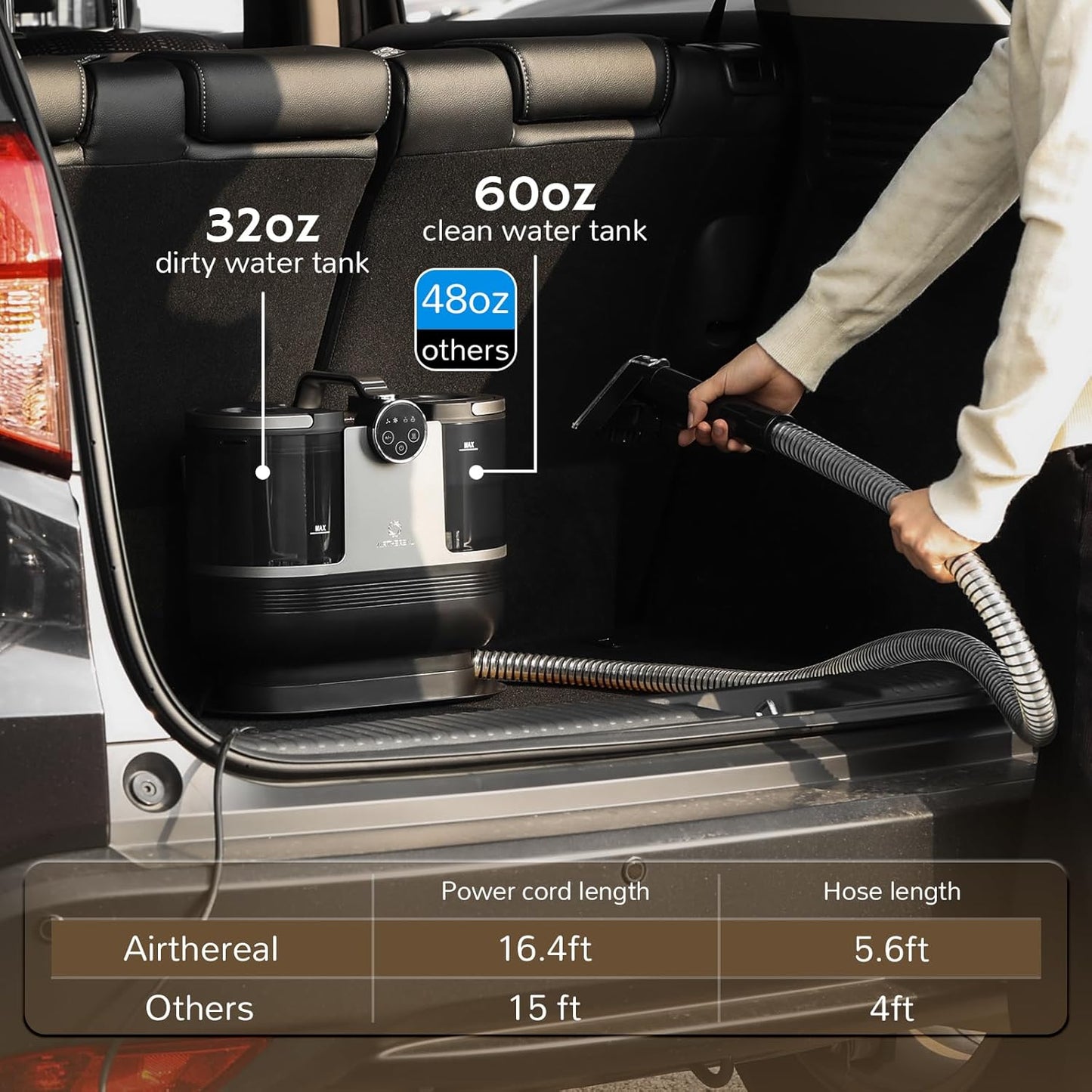 Airthereal S1 Carpet Cleaner Machine, Instant Heating Portable Upholstery Spot Cleaner, Shampooer