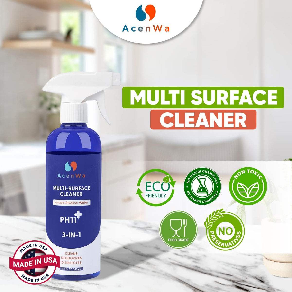 Natural Multi-Surface Cleaner is an unscented spray that degreases, deodorizes, work on air fryer