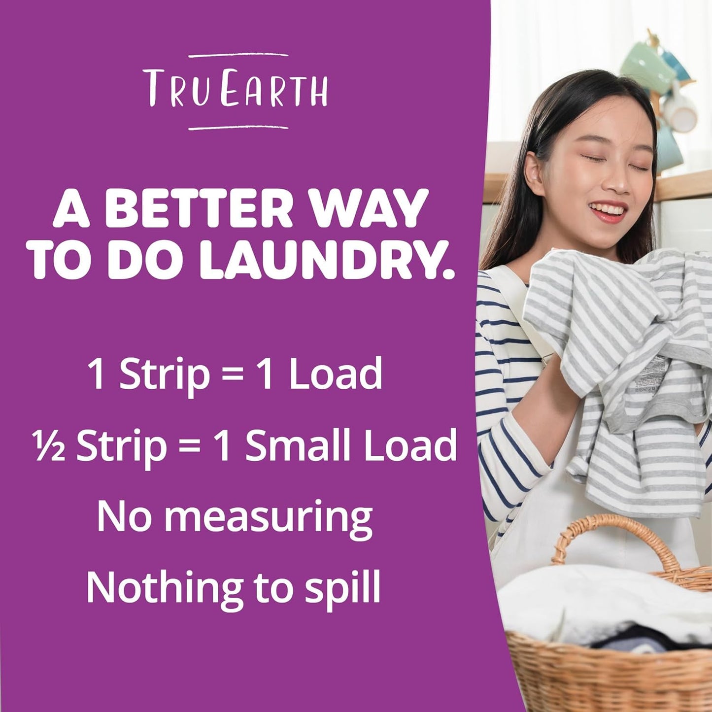 Tru Earth Compact Dry Laundry Detergent Sheets - Up to 768 Loads (384 Count) - Paraben-Free