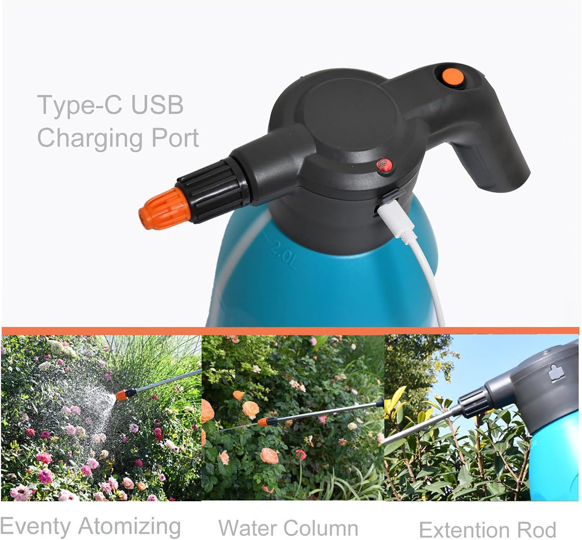 ES2-PRO Electric Spray Bottle 2L/0.5Gallon Plant Mister,Spray About 30 Gallons On a Single