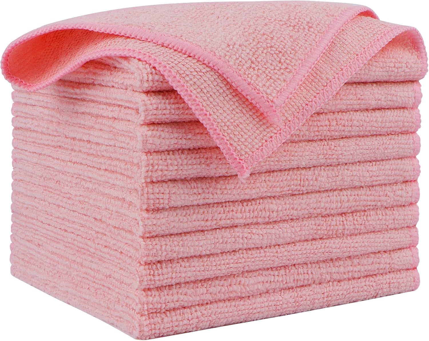 AIDEA Microfiber Cleaning Cloth Pink 10PK, Microfiber Towels for Cars, Premium Car Cloths, Dusting