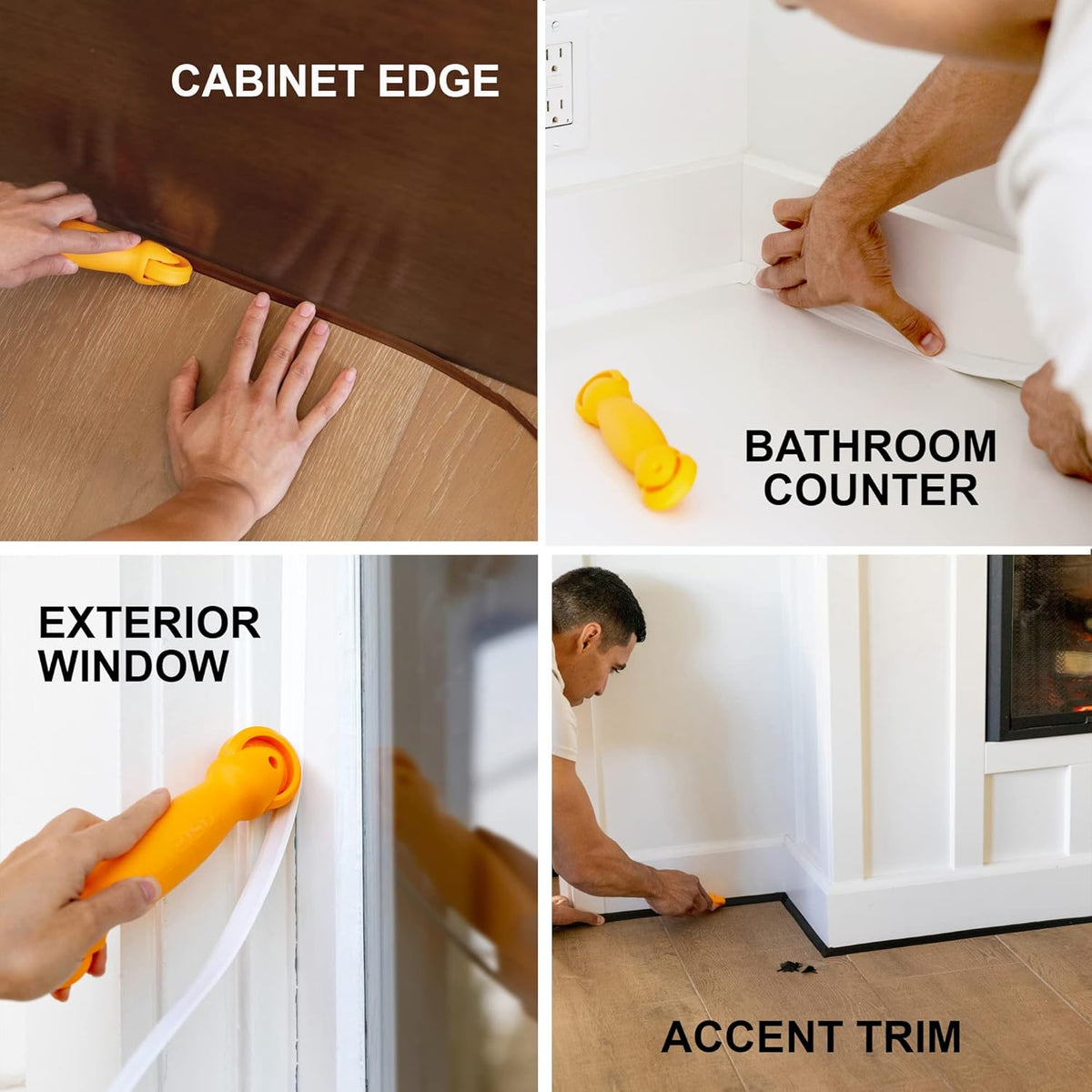 InstaTrim The Original Flexible Trim - 50ft Dark Brown 3/4" Wide Caulk Tape - Adhesive Trim with