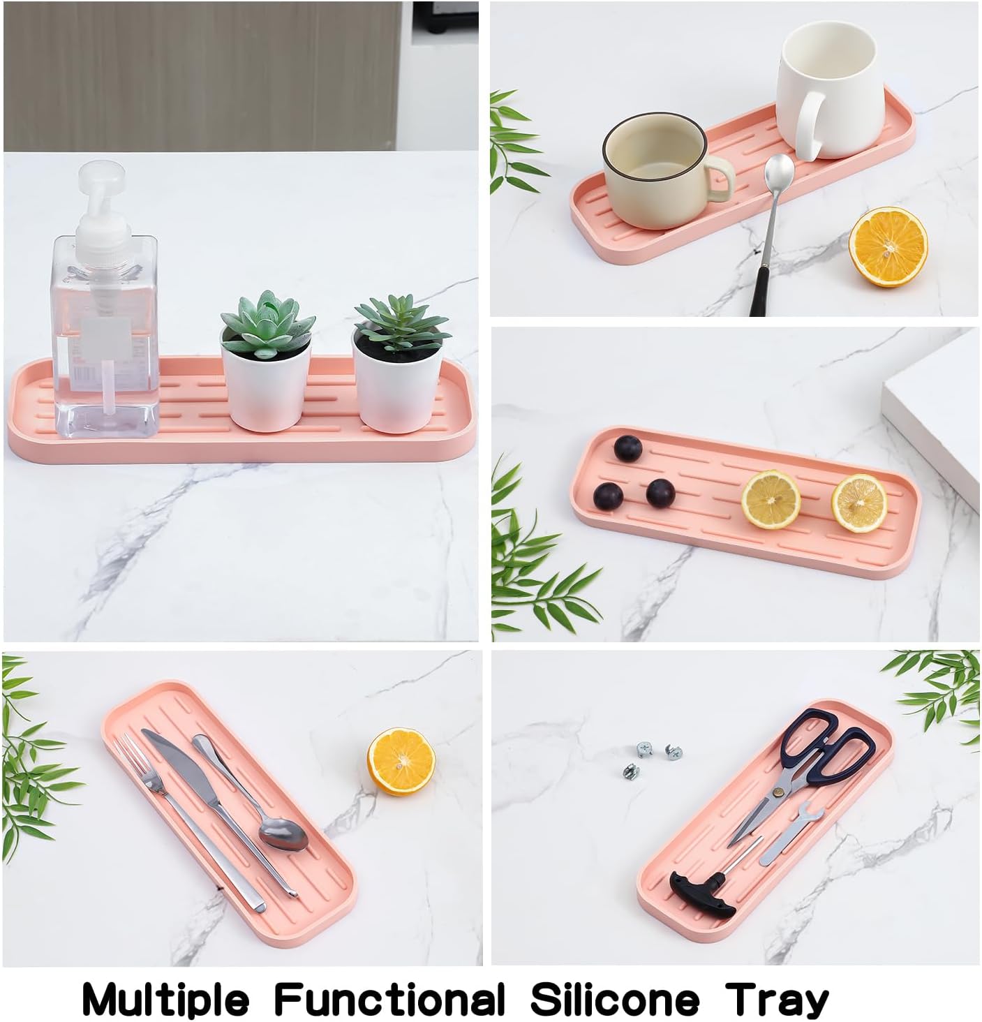 Silicone Kitchen Sink Organizer Tray for Multiple Usage,Easy Clean,Eco-Friendly Sponges Holder for