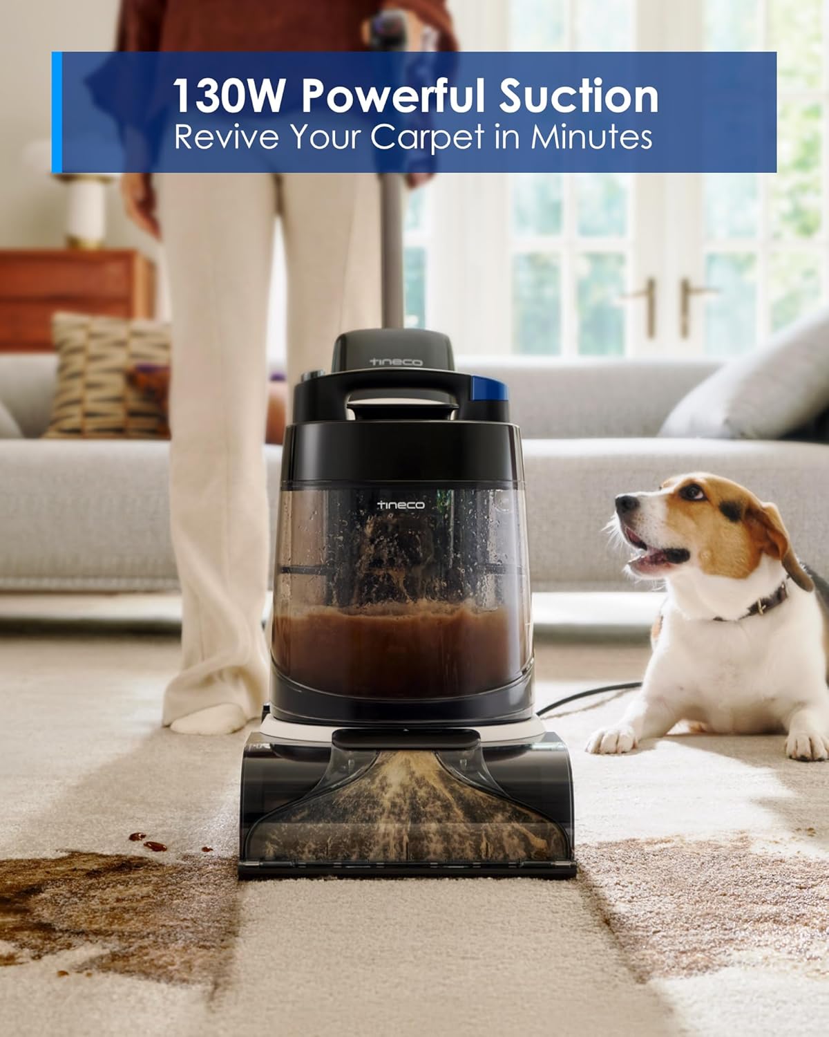 Tineco CARPET ONE Cruiser Smart Carpet Cleaner, Self-Cleaning and FlashDry, Deep Cleaning for