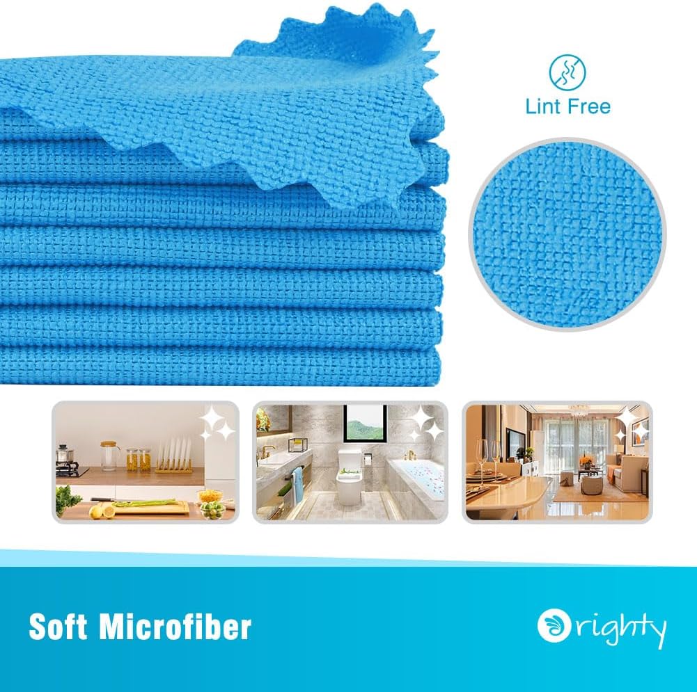 Orighty Cleaning Cloths, Shop Towels 100 Pack, Shop Rags Reusable, Microfiber Cleaning Rags Bulk