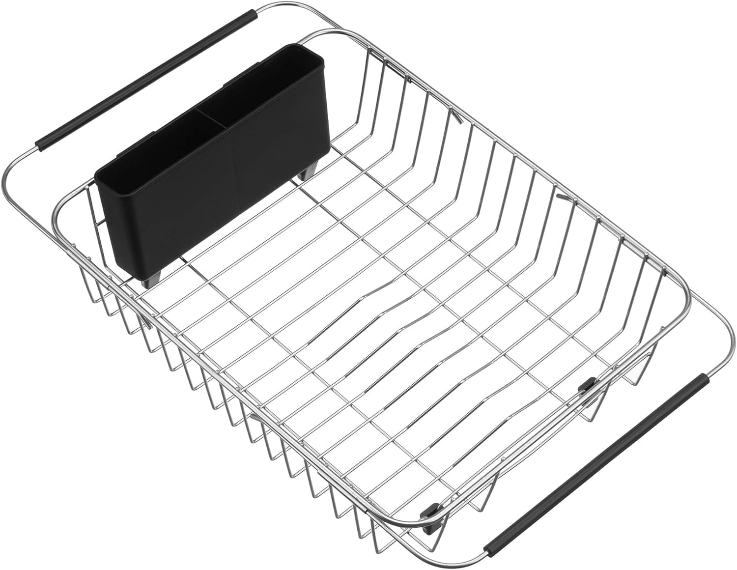 SANNO Expandable Dish Drying Rack Over The Sink Dish Drainer Dish Rack in Sink or On Counter with