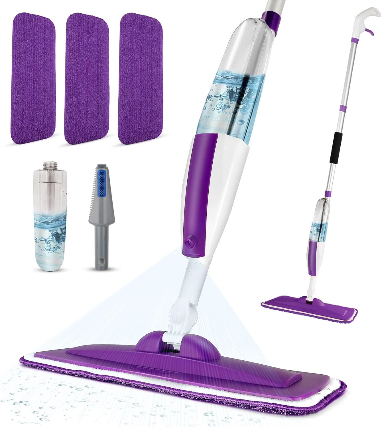 Spray Mops for Floor Cleaning Floor Mop with a Refillable Spray Bottle and 3 Washable Microfiber