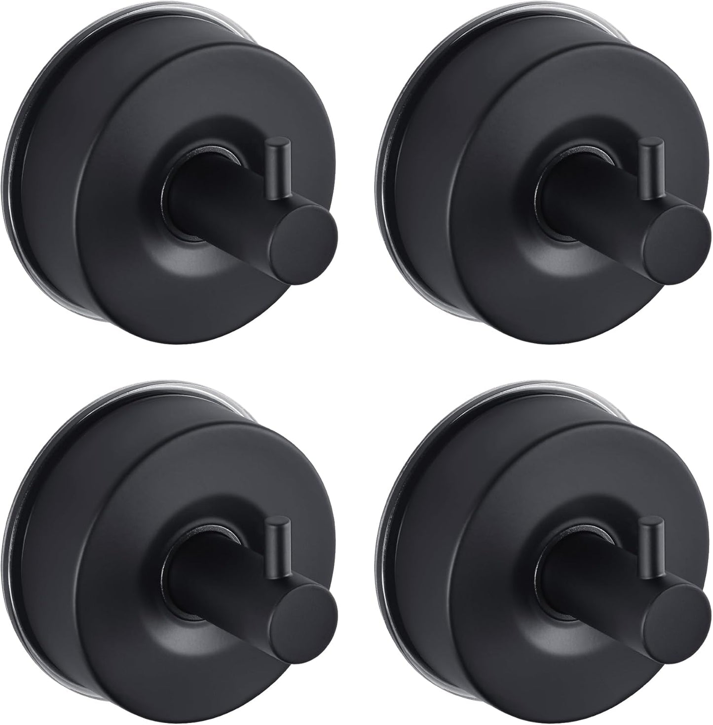 JOMOLA Stainless Steel Bathroom Suction Hooks - No Drill Adhesive-Free Wall Mount for Shower, Towel