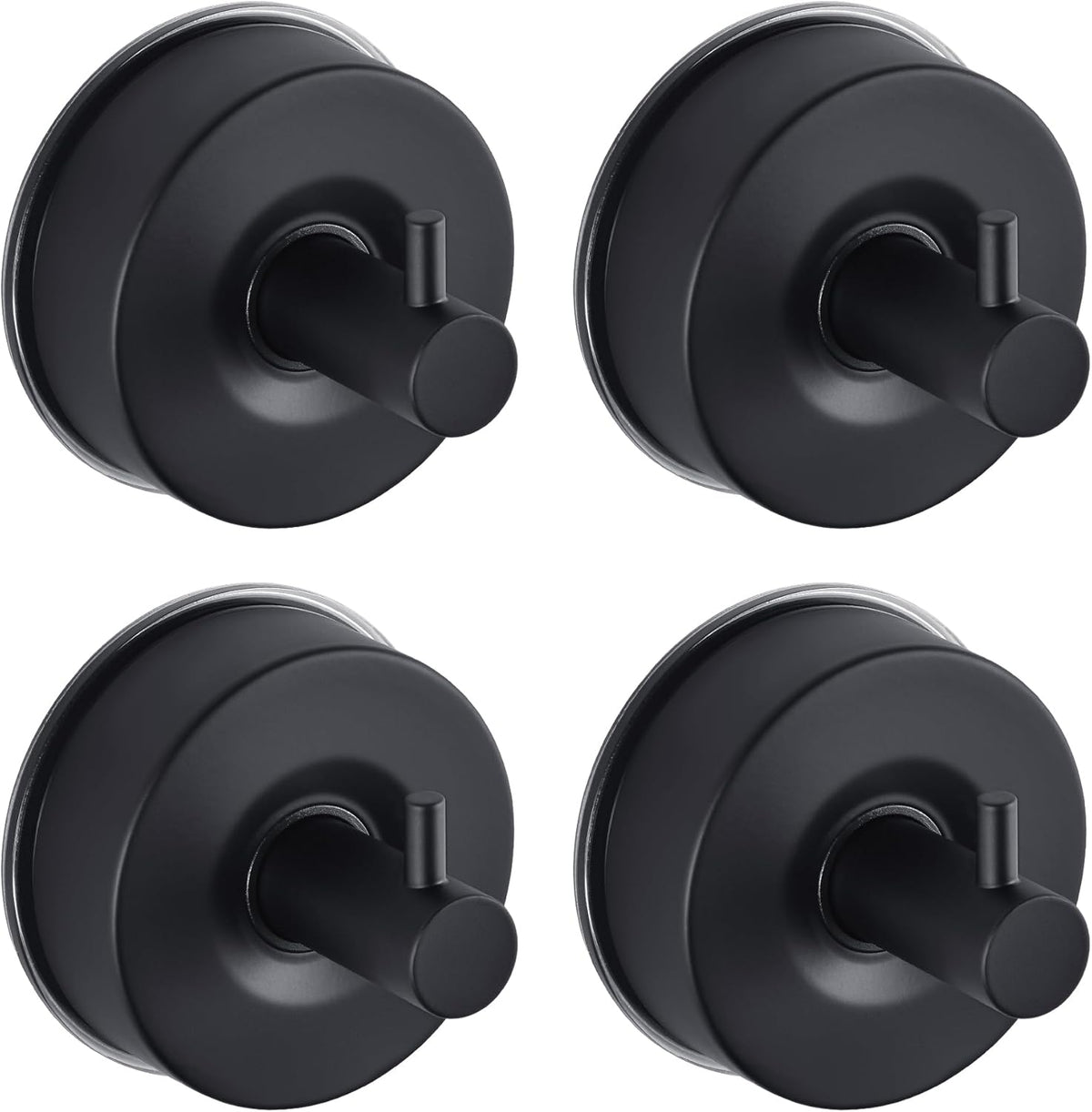 JOMOLA Stainless Steel Bathroom Suction Hooks - No Drill Adhesive-Free Wall Mount for Shower, Towel