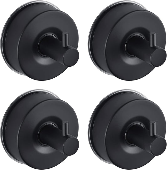 JOMOLA Stainless Steel Bathroom Suction Hooks - No Drill Adhesive-Free Wall Mount for Shower, Towel