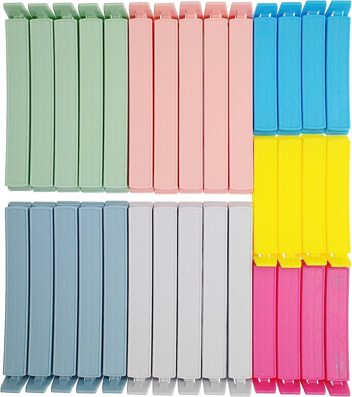 32 PCS Plastic Chip Clips for Food Packages, Curved Design Sealing Bag Clips for Food, Kitchen and