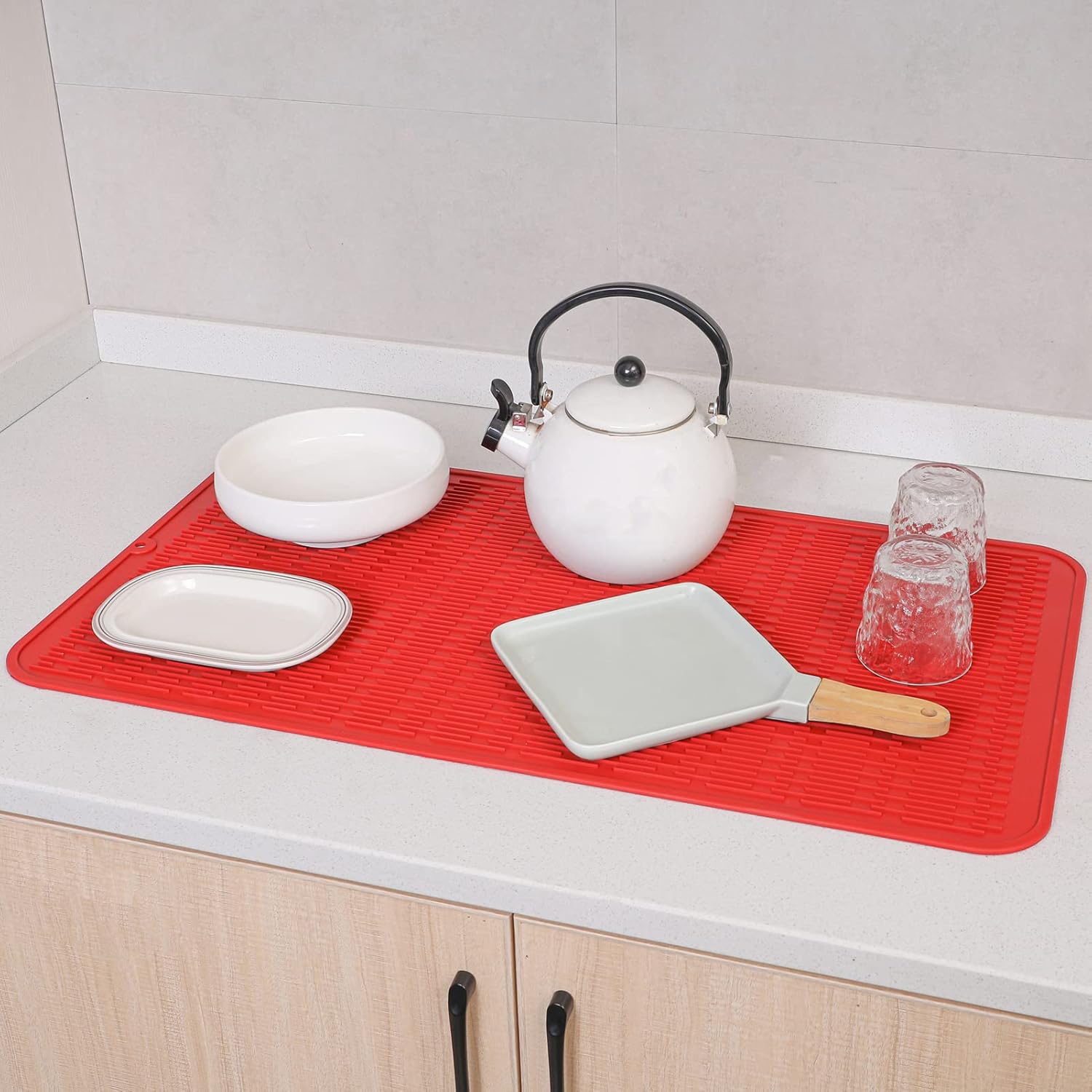 Silicone Dish Drying Mat for Multiple Usage,Easy clean,Eco-friendly,Heat-resistant Silicone Mat for