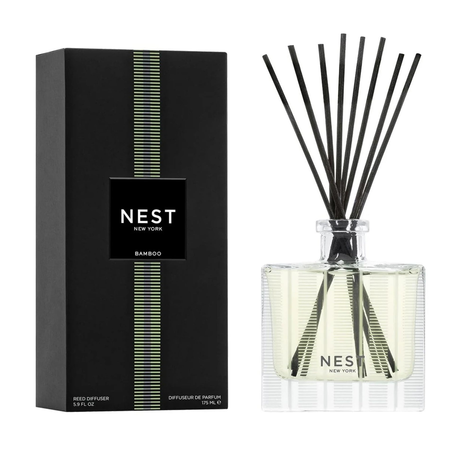 NEST New York Reed Diffuser, Bamboo - 5.9 fl oz - Fragrance for Up to 90 Days - Reusable