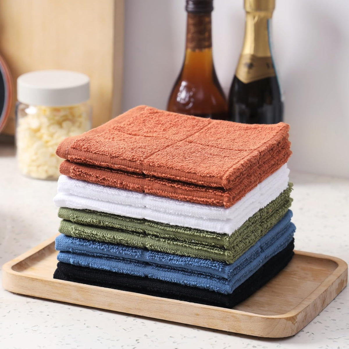 Glynniss Dishcloths Kitchen Highly Absorbent Dish Rags 100% Cotton Dish Cloths for Washing Dishes
