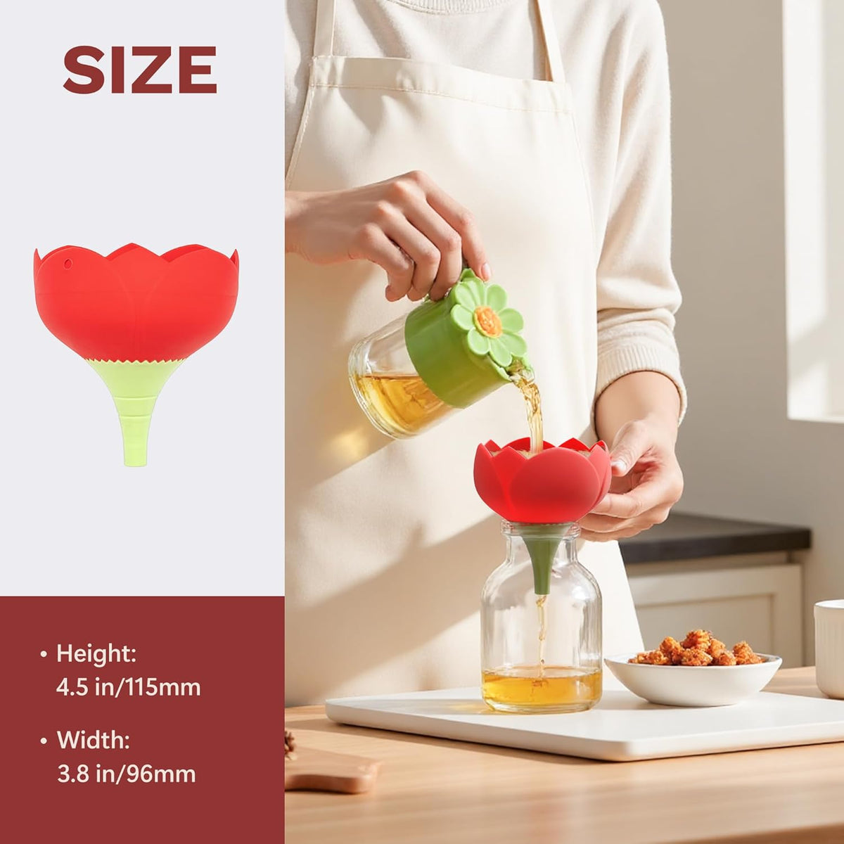 Li & Zhao Kitchen Funnels - 2 PCS Canning Funnels for Kitchen Use Filling Bottles Oil Funnel