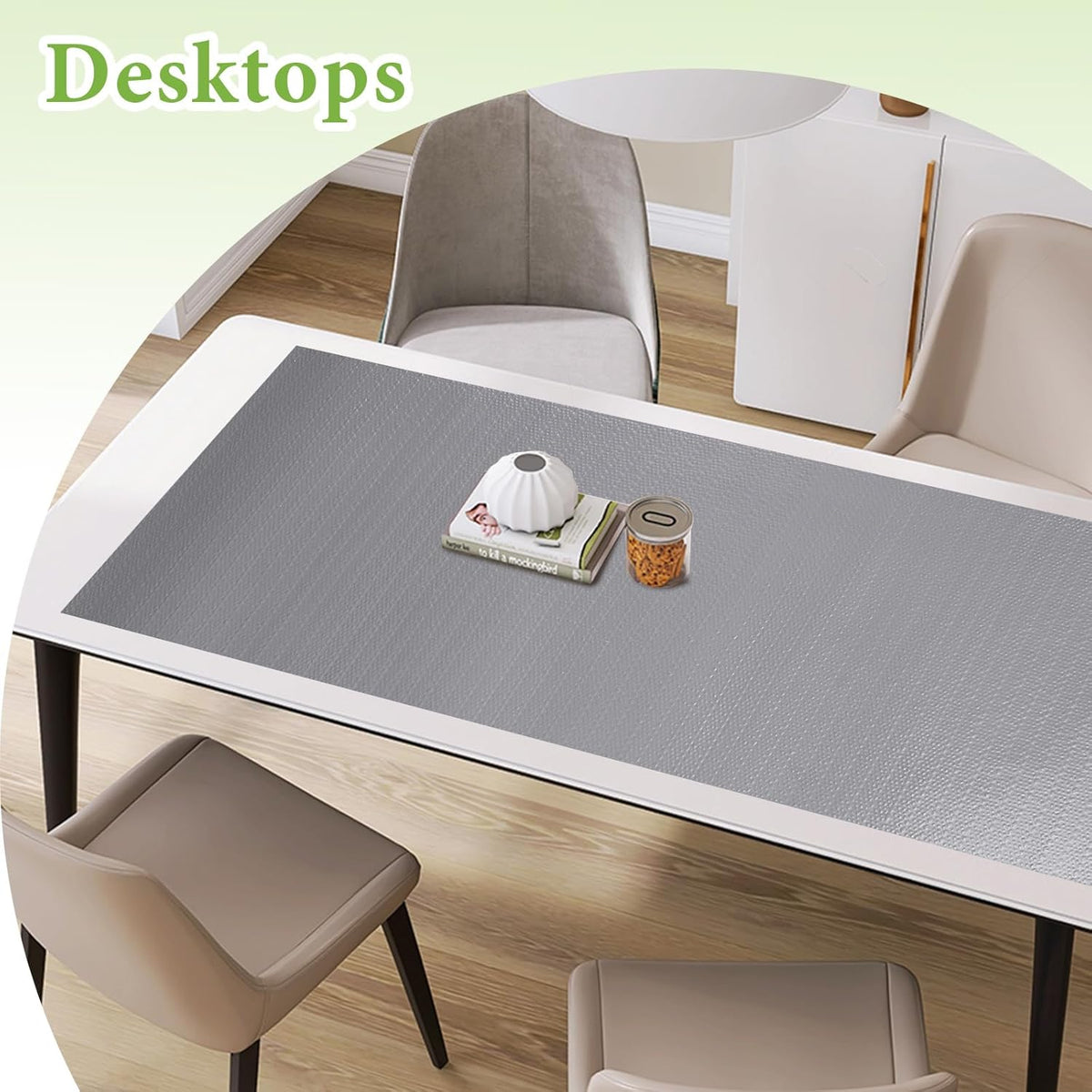 Shelf Liners for Kitchen Cabinets 23.6in x 30FT Non Adhesive Drawer Liner Grey Thickened Shelf