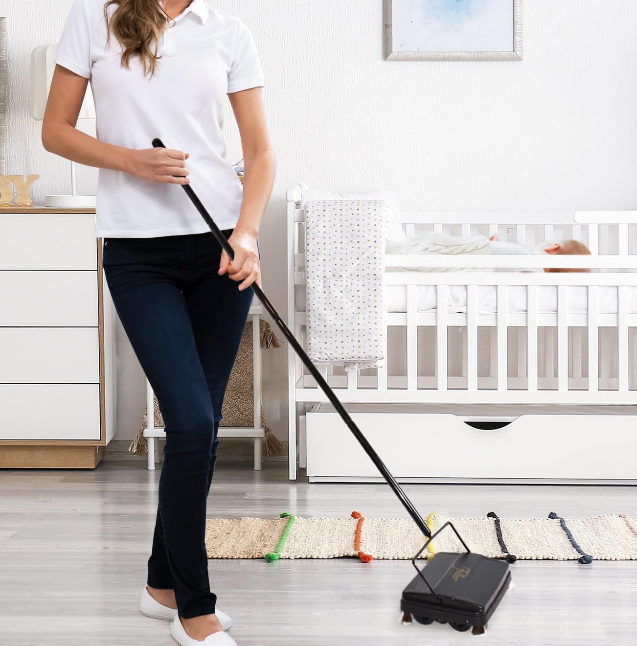 Fuller Brush 17033 Electrostatic Carpet & Floor Sweeper - 9" Cleaning Path - Lightweight - Ideal