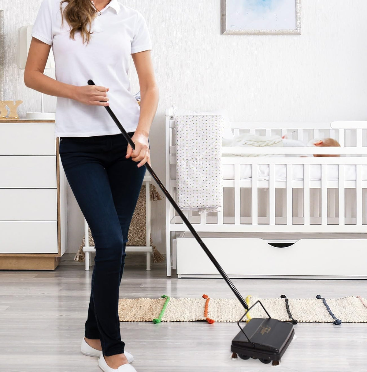 Fuller Brush 17027 Electrostatic Carpet & Floor Sweeper - 9" Cleaning Path - Lightweight - Ideal