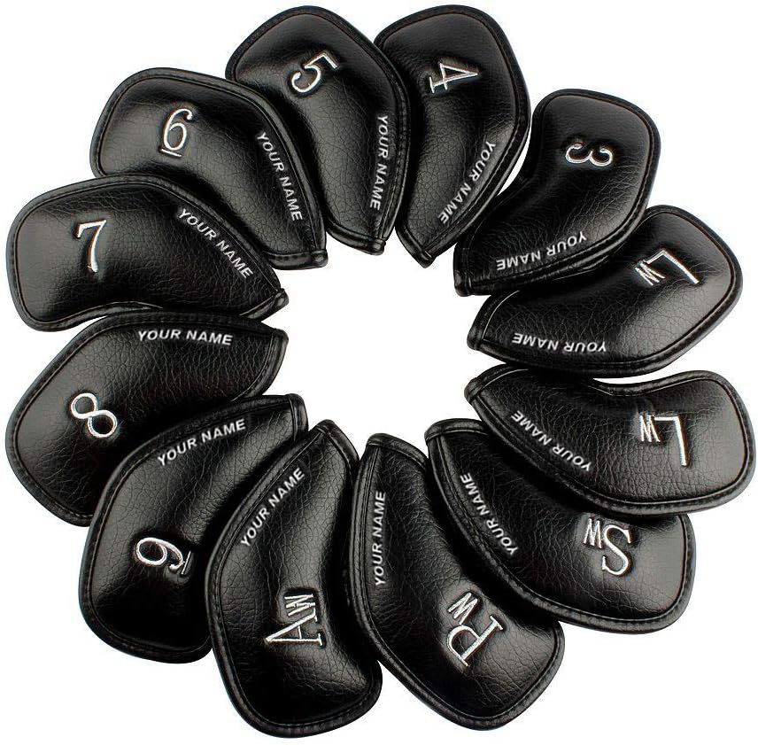 CRAFTSMAN GOLF 12pcs or 1pc Thick Synthetic Leather Golf Iron Head Covers Set Headcover Fit All