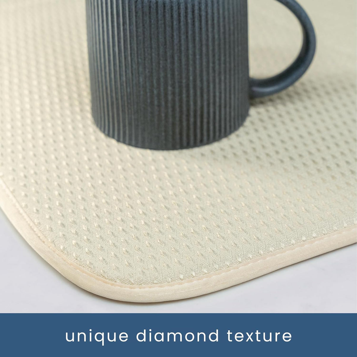 S&T INC. Dish Drying Mat, 16” x 18”, Absorbent Microfiber Kitchen Counter Mat, Drying Pad for