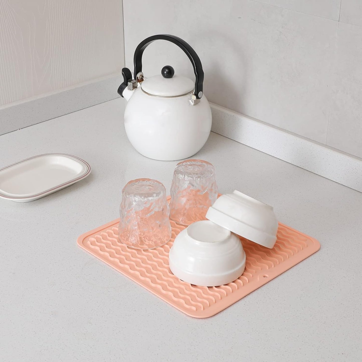 Silicone Dish Drying Mat for Multiple Usage,Easy clean,Eco-friendly,Heat-resistant Silicone Mat for
