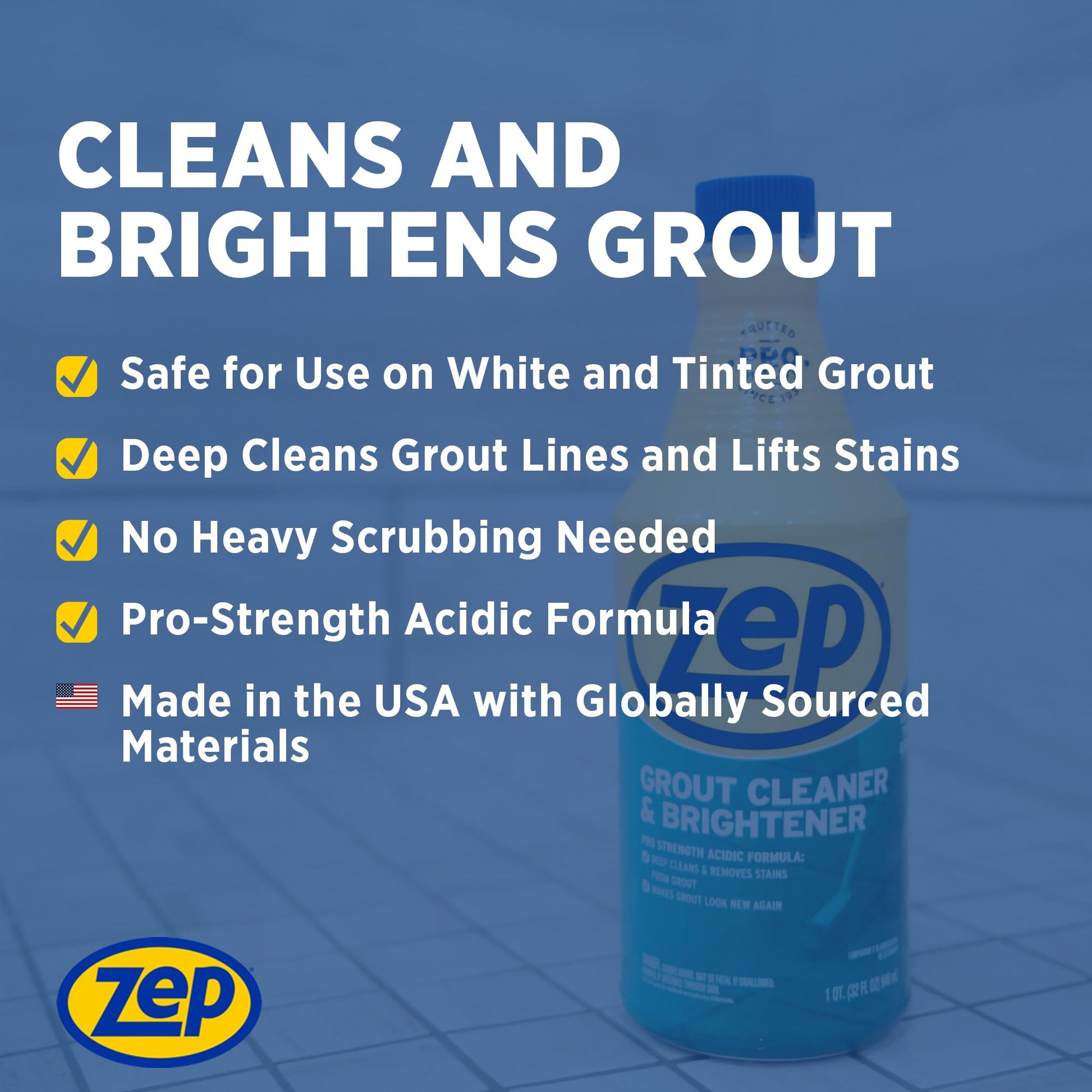 Zep Grout Cleaner and Brightener, 32 Ounce (1 Bottle), ZU104632 – view 3