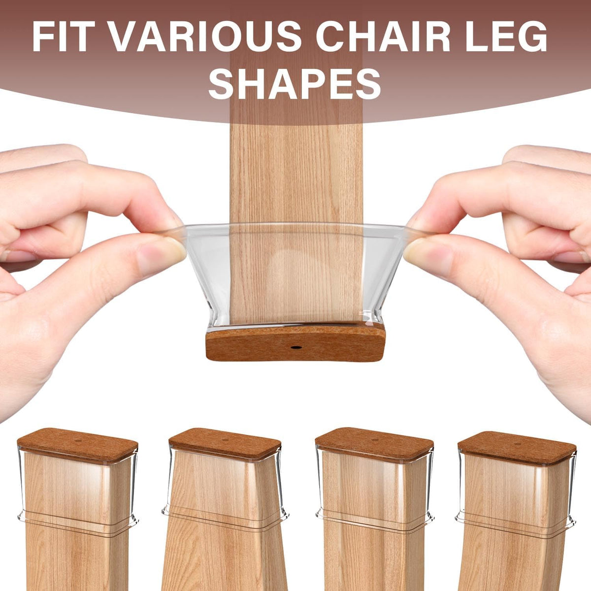Chair Leg Floor Protectors Rectangle Chair Leg Protectors for Hardwood Floors Silicone Caps Felt