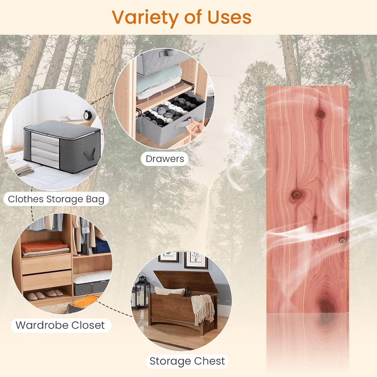 Homode Cedar Closet Liner Planks, Set of 8 Drawer Liners, Tongue and Groove, Aromatic Cedar Wood
